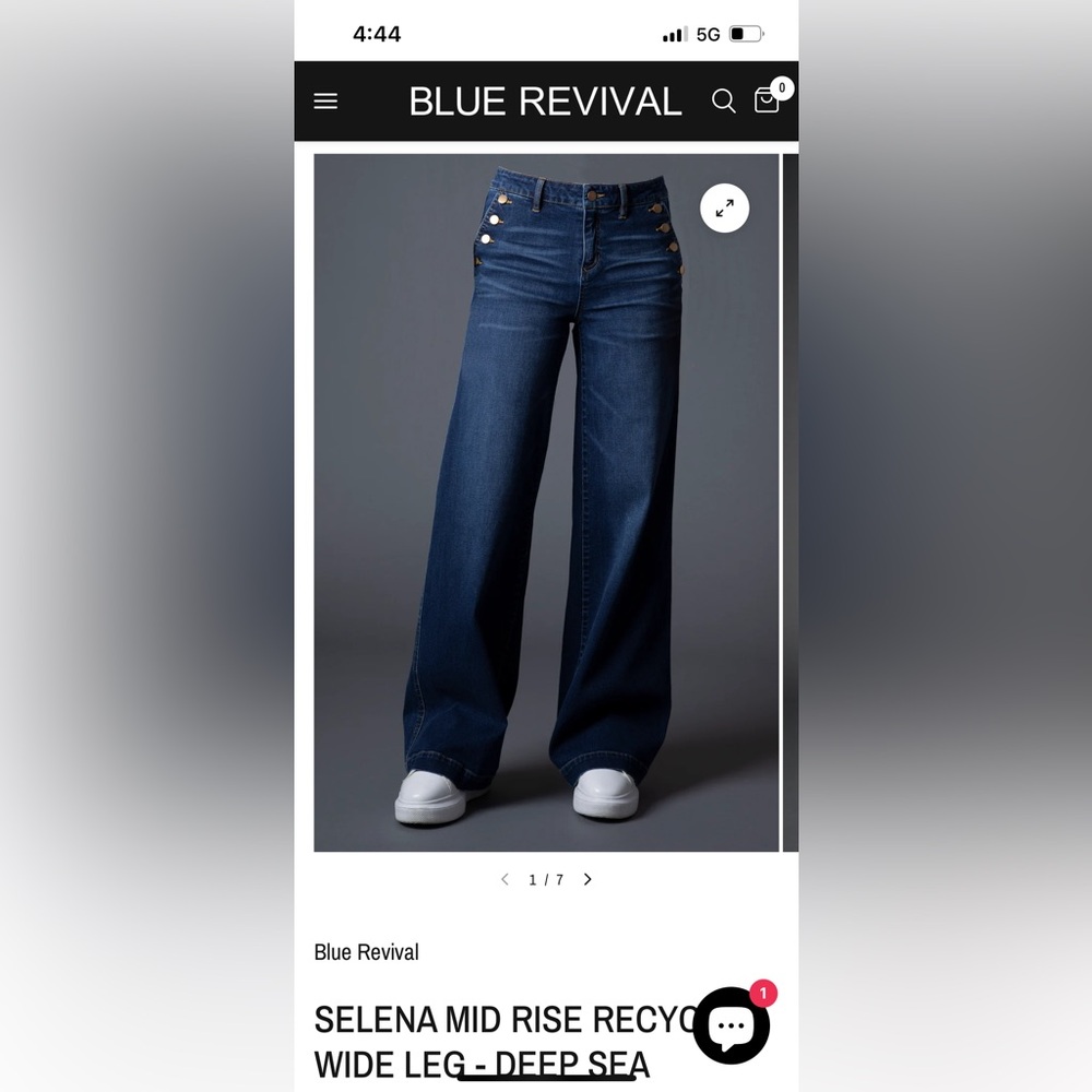 Blue Revival Women's Blue Wide-Leg Jeans 28